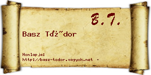 Basz Tódor névjegykártya